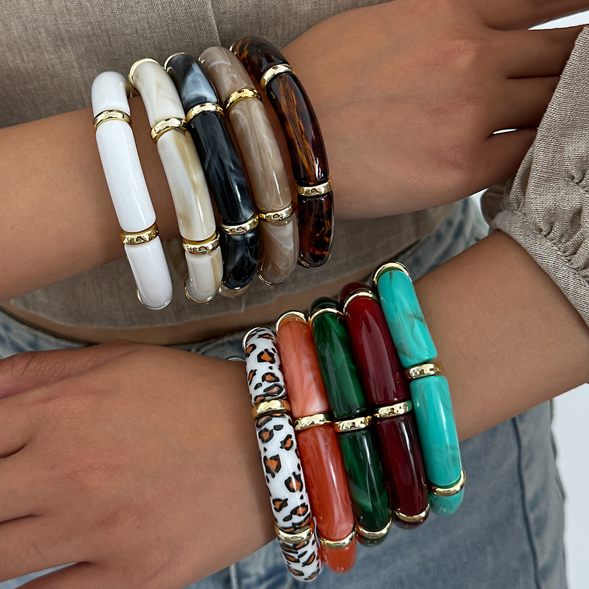 Planderful Leopard Print Elastic Bracelet Women Chic Statement Jewelry Vienna Verve