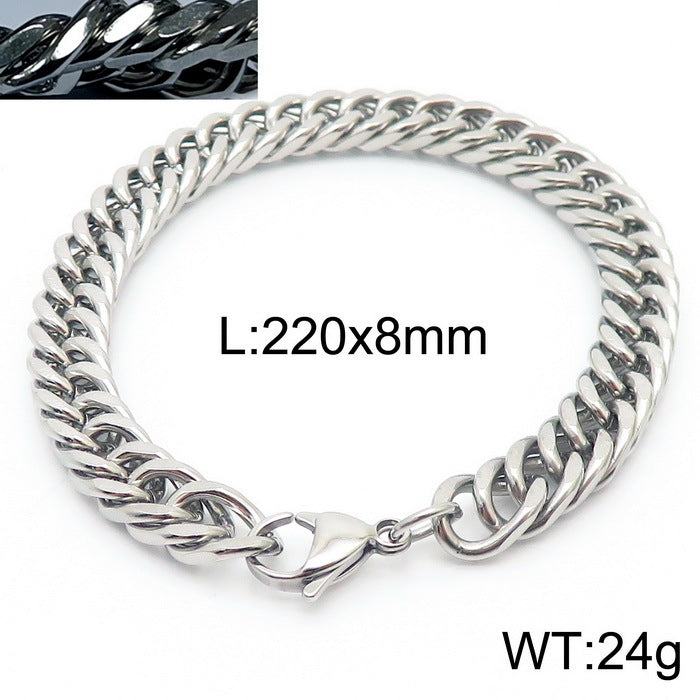 Cool Men's Titanium Steel Does Not Fade Lobster Buckle Bracelet Girls Niche Bracelet A
