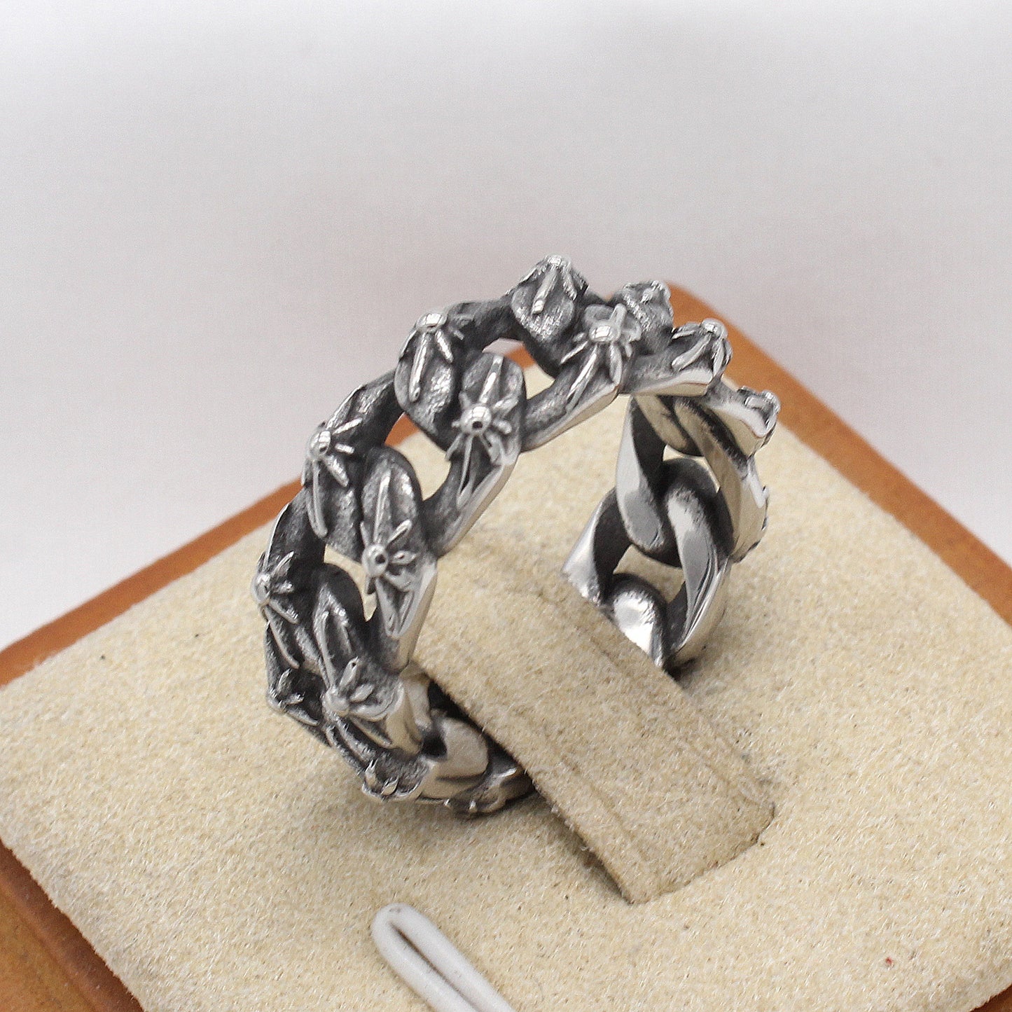 Planderful Jewelry Mens Vintage Steel Ring