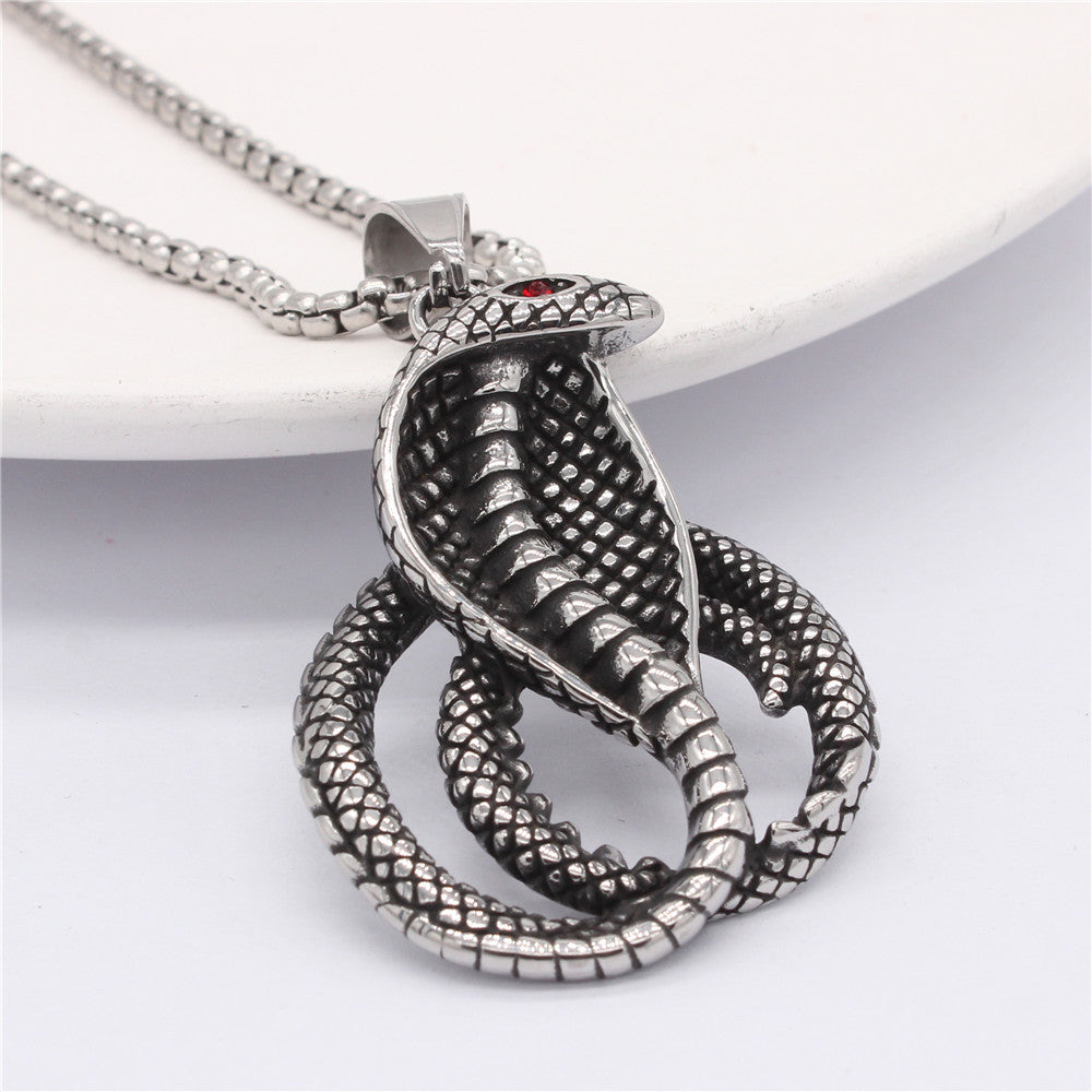 Cobra Pendant Premium Titanium Steel Unisex Jewelry For Men And Women Protection Statement Planderful Everyday Genie