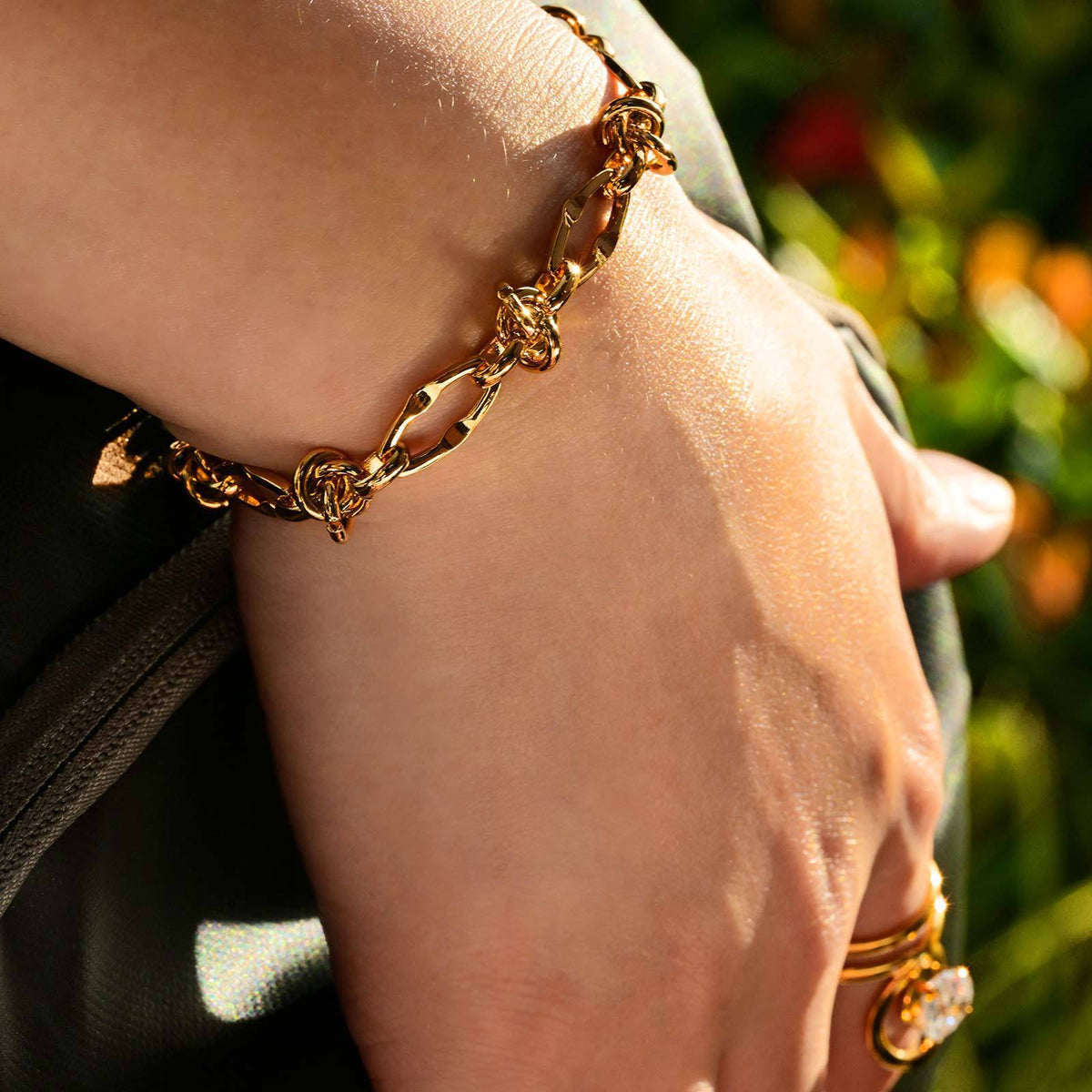 Hollow Knot Stitching Handmade Stainless Steel Bracelet