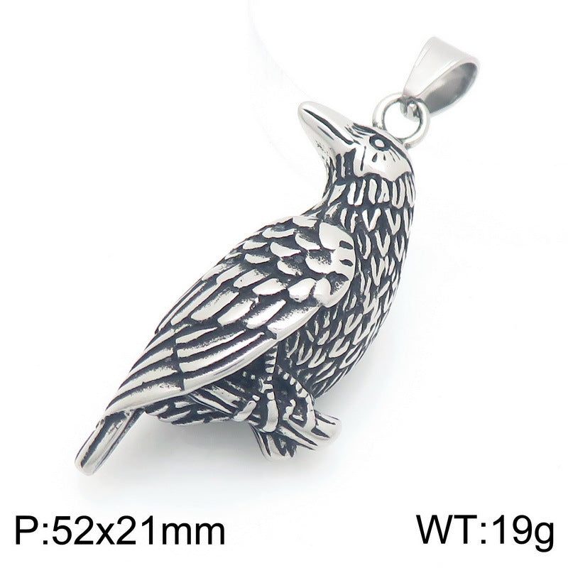 Animal Elk Cobra Dinosaur, Halloween Spider Horns Skull Titanium Steel Men's Pendant Necklace