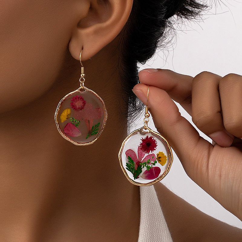 Medieval-inspired Vintage Dried Flower Earrings - Vienna Verve Collection