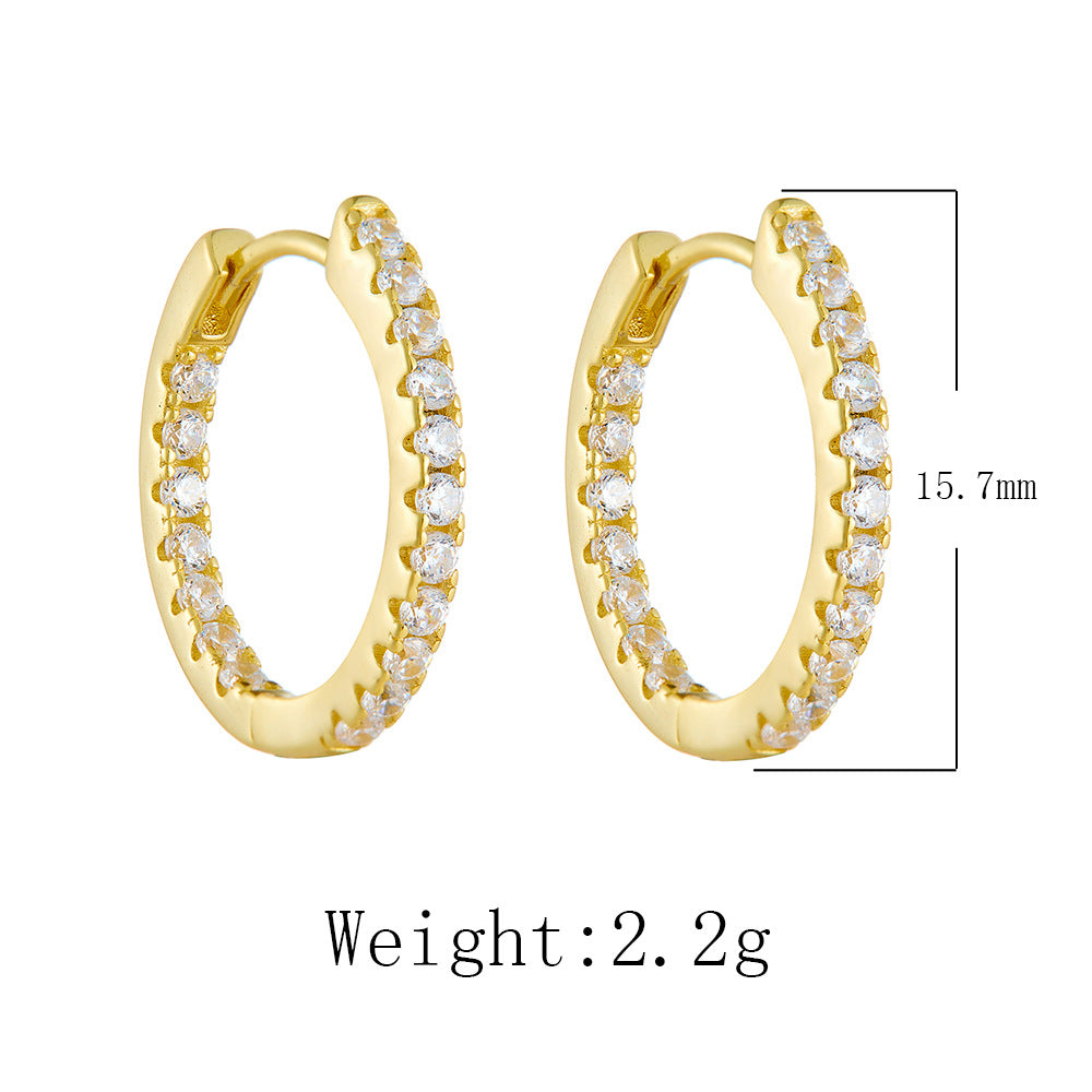 925 Sterling Silver Retro Zircon Earrings, 'S Earrings