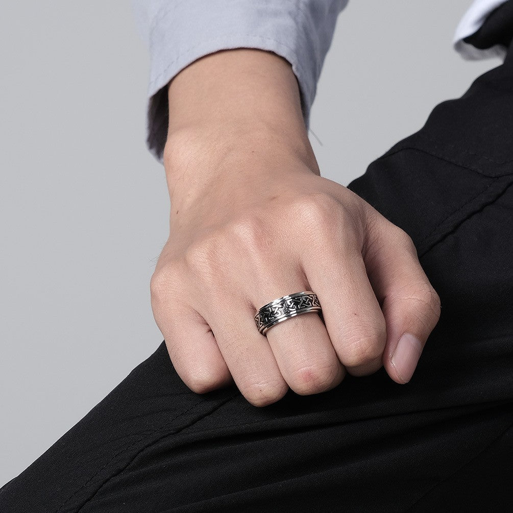 Planderful Everyday Genie Eternal Braided Stainless Steel Rotating Ring For Men And Women Literary Jewelry Size 7 To 12