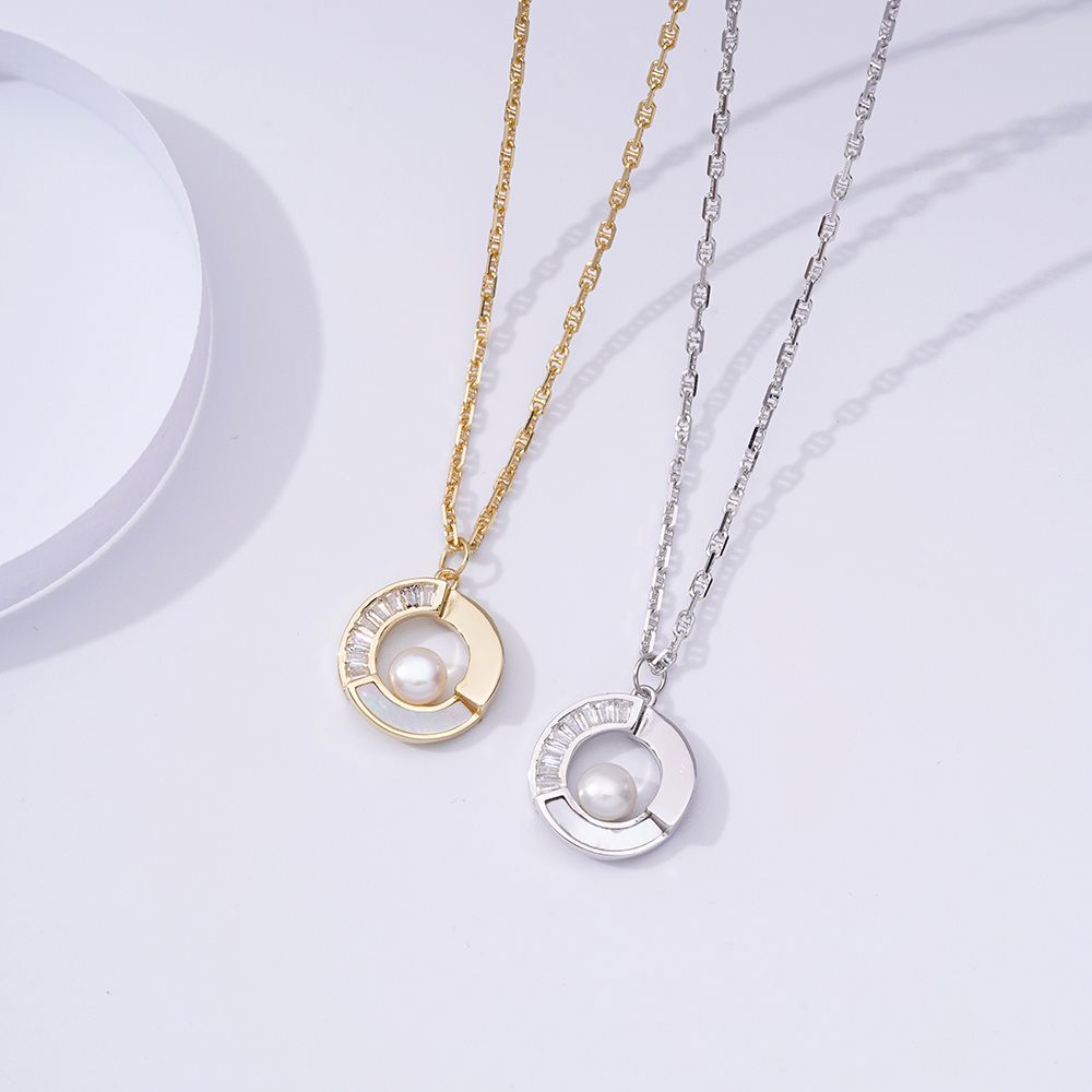 Sterling Silver Necklace Women's Pearl Collarbone Chain 925 Silver Jewelry