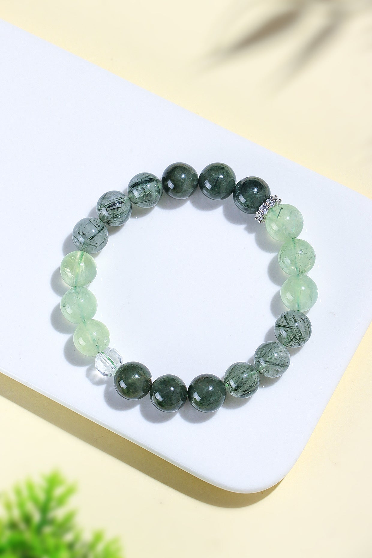 Planderful Fortune's Favor Bracelet – Premium Natural Green Hair Crystal