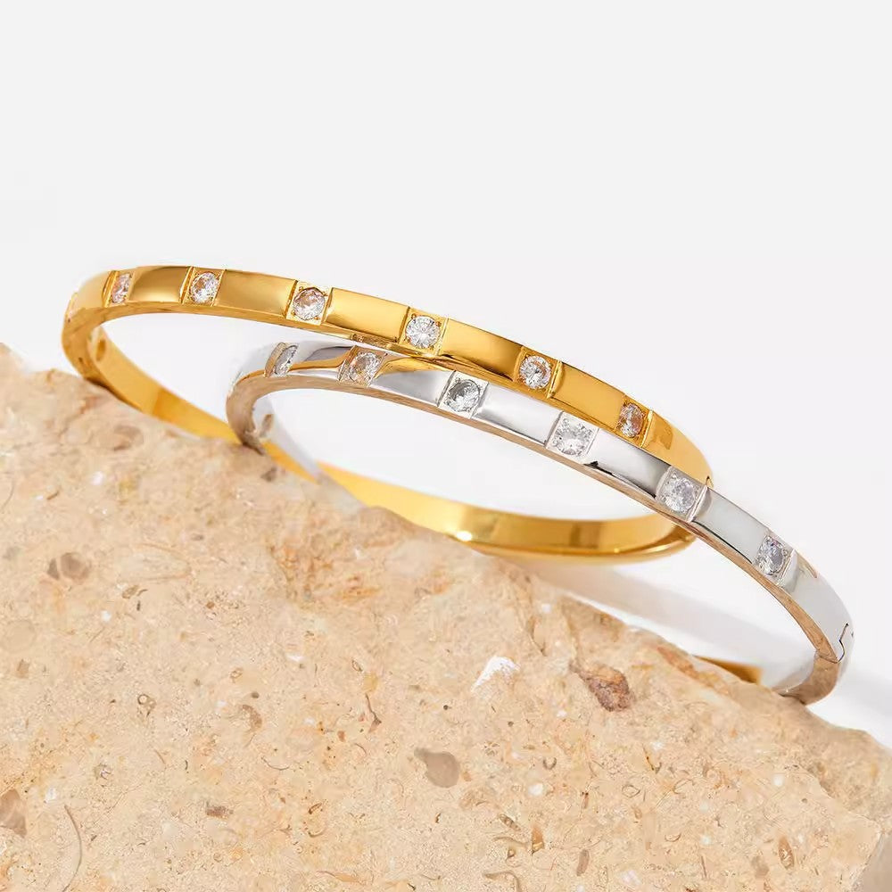 Planderful Jewelry Stainless Steel Zircon Bracelet