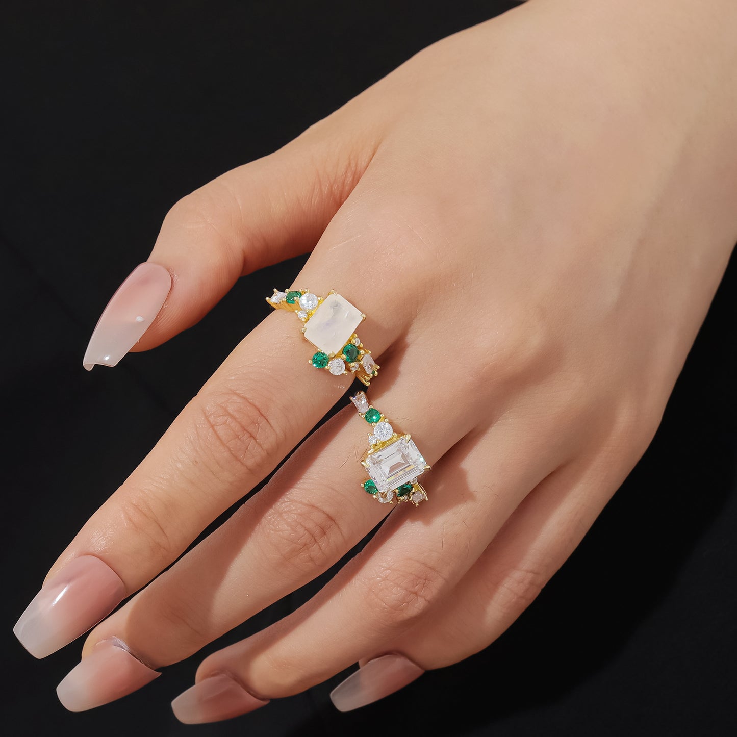 3.0 Carat Square Ring S925 Sterling Silver Moissanite Design