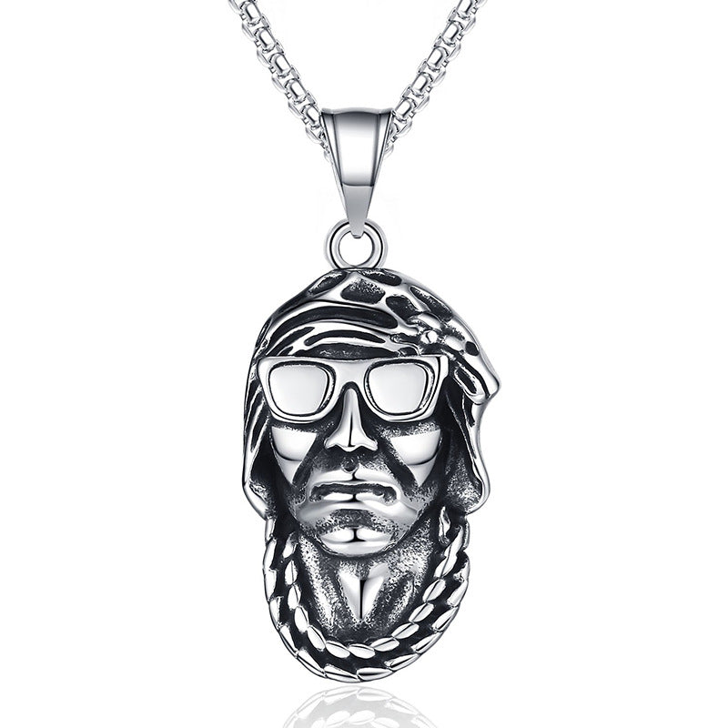 Steel Necklace - Vintage Punk Pendant for Everyday Streetwear Chic by Planderful