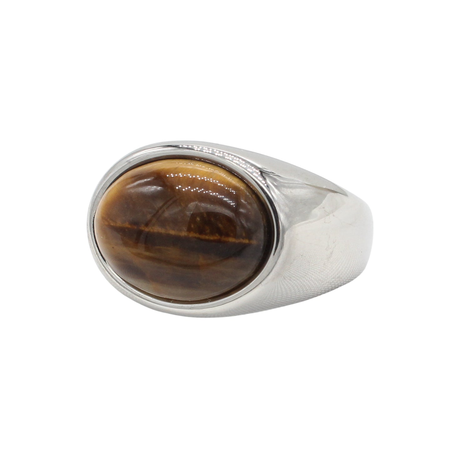 Planderful Titanium Steel Ring For Unisex Oval Stone Design Durable Everyday Wear For Men Women