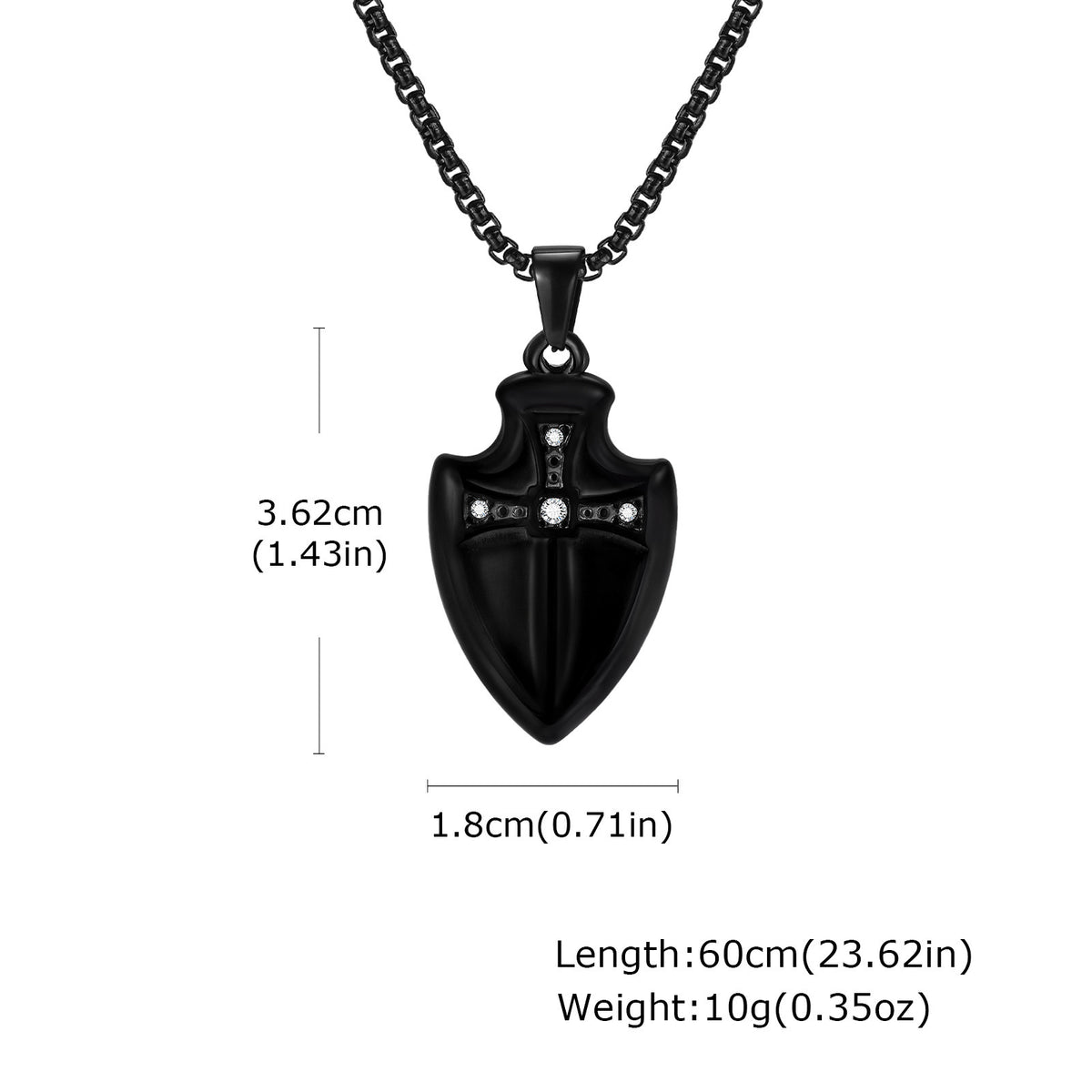 Zircon Pendant — Silver or Black, Chain Optional
