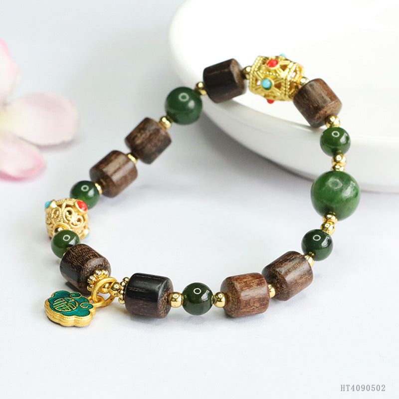 Hetian Jade Agarwood Bracelet