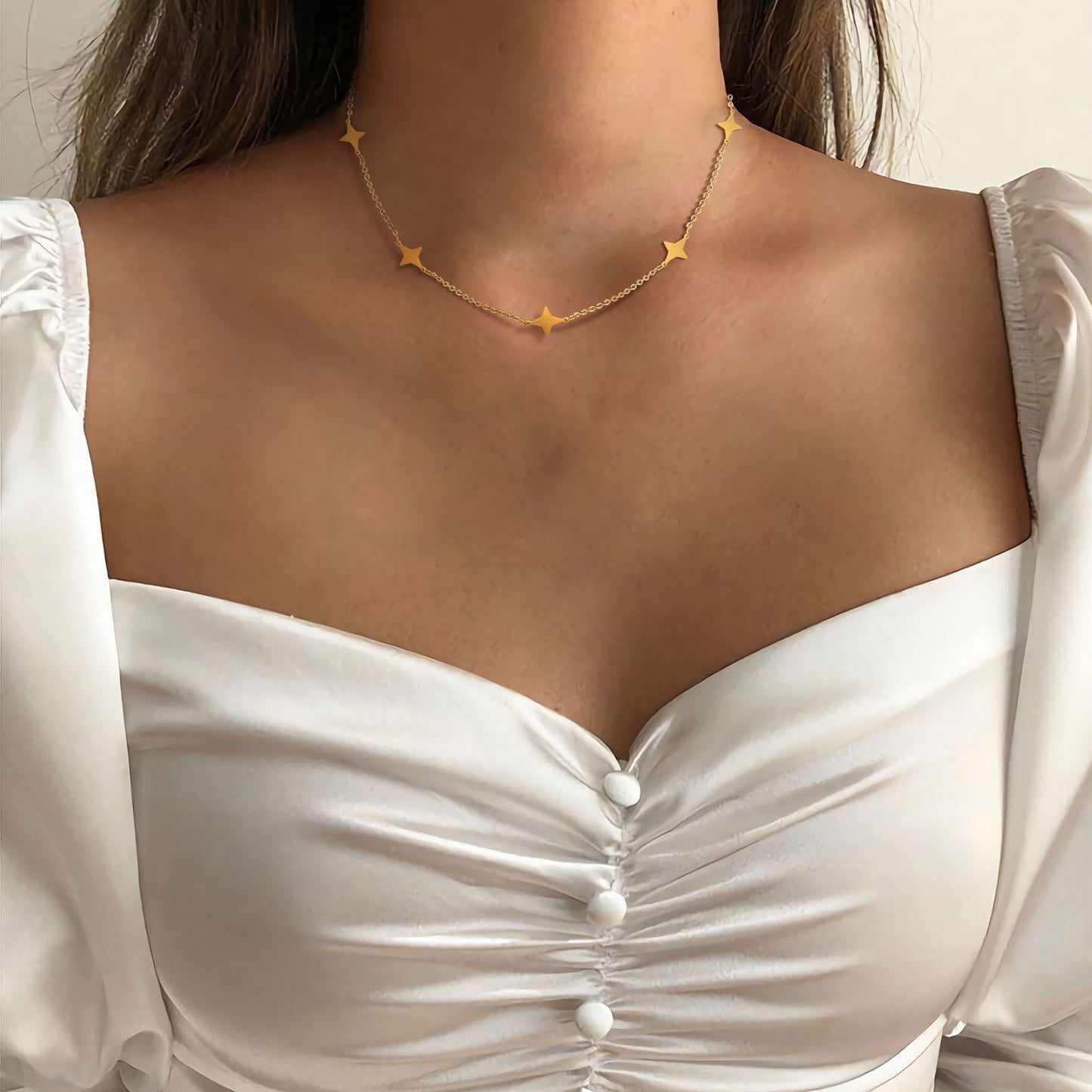 Stainless Steel Versatile Simple Collarbone Chain Gold Necklace