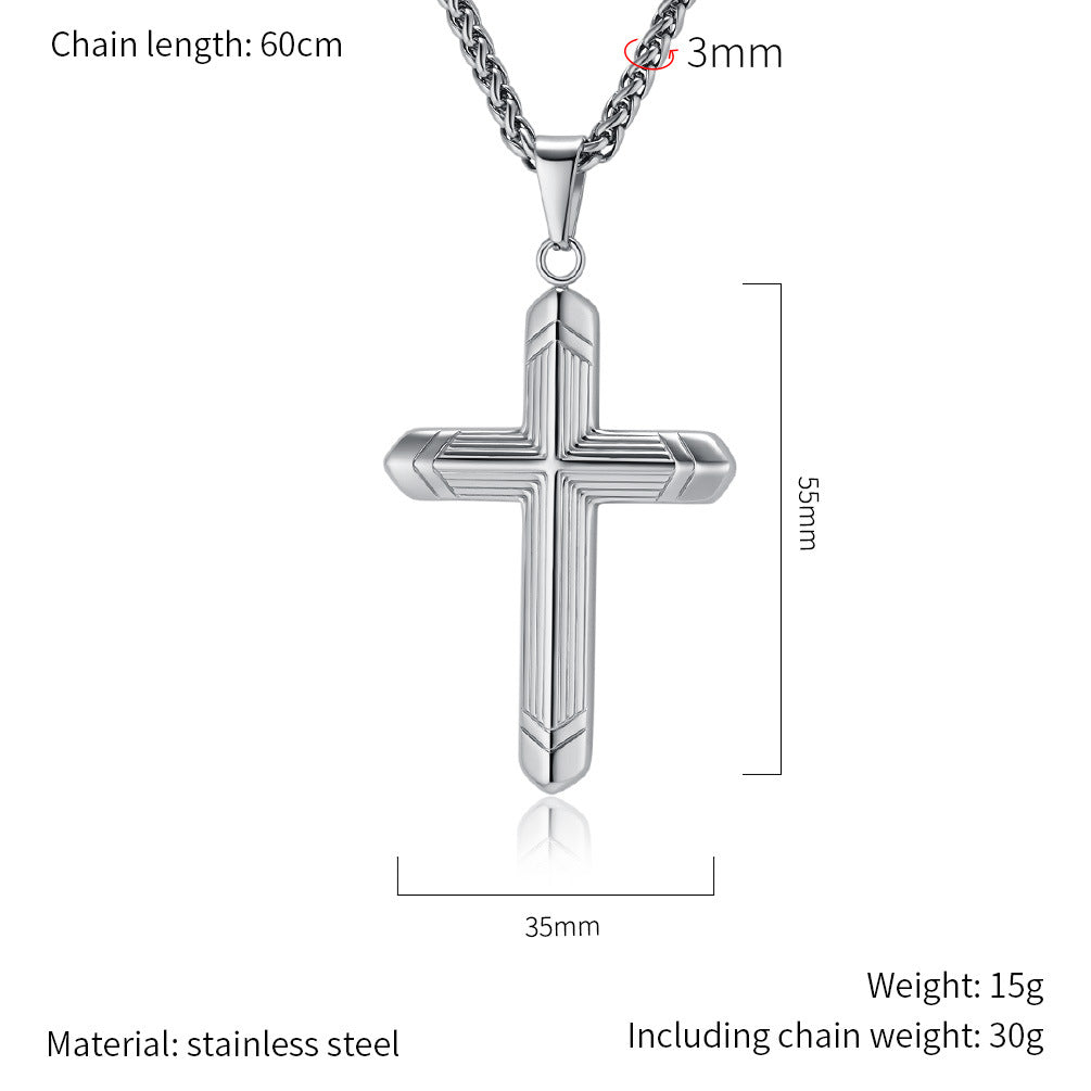 Steel Necklace – Elegant Geometric Cross