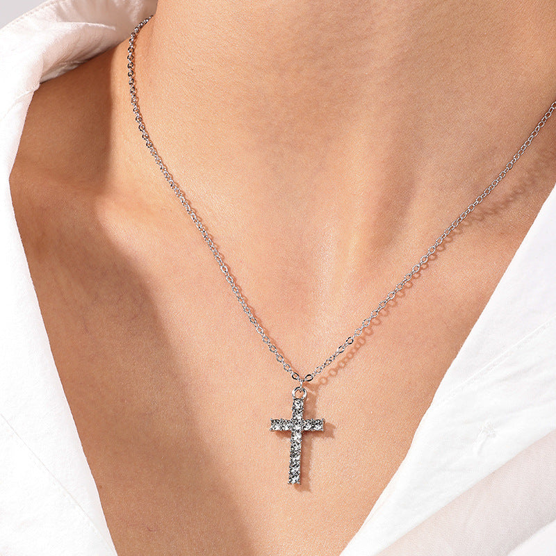 Cross Studded Hip-Hop Pendant Necklace for Women - Vienna Verve Collection