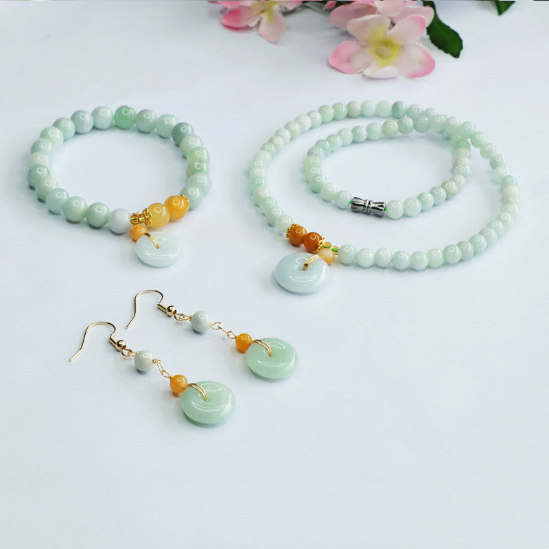 Jadeite Peace Buckle 15 mm Bracelet