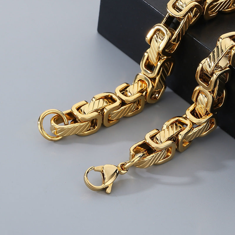 Planderful Byzantine Emperor Chain Mens Titanium Bracelet