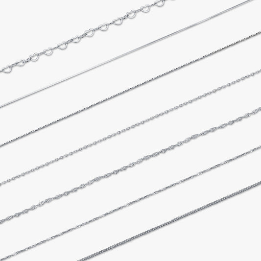 925 Sterling Silver Heart Snake Chain Necklace
