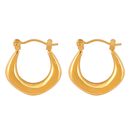 Chic and Elegant U-Shaped Gold-Plated Earrings by Planderful