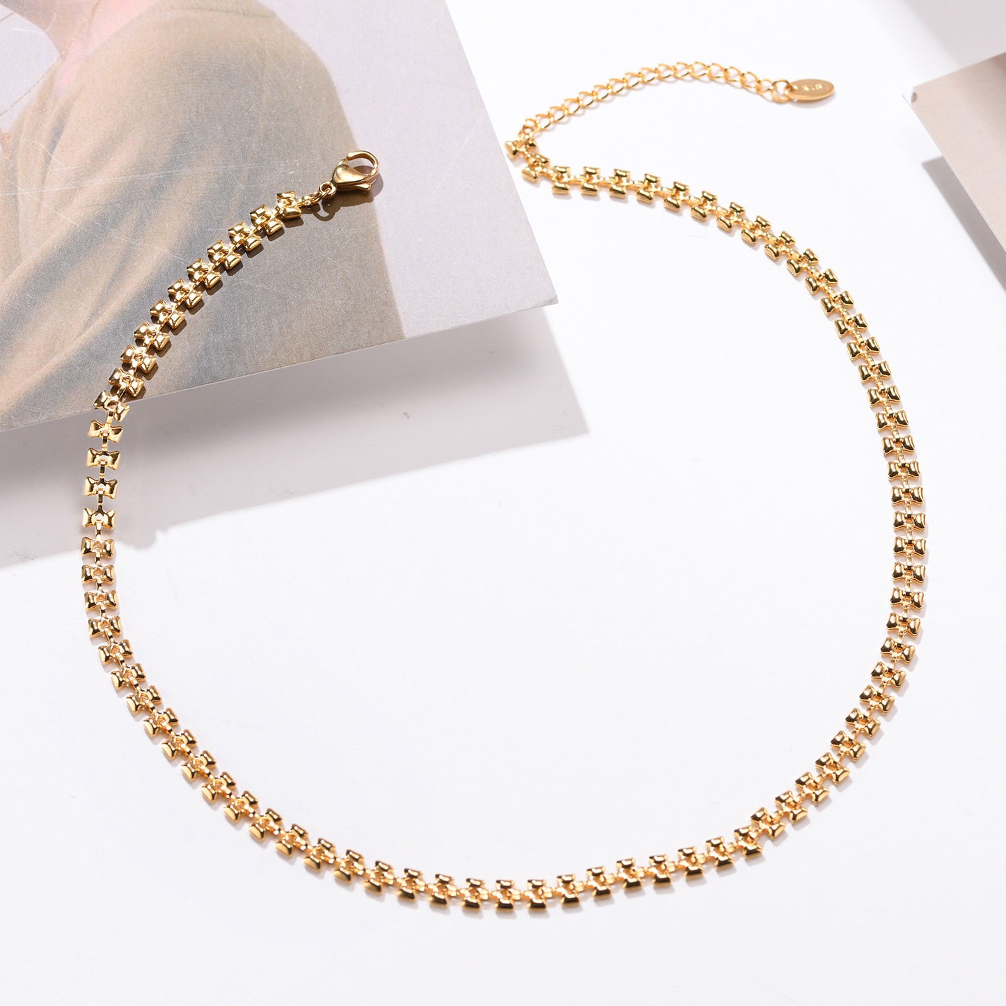 Stainless Steel Bow Ladies W Shape Bracelet & Necklace Set