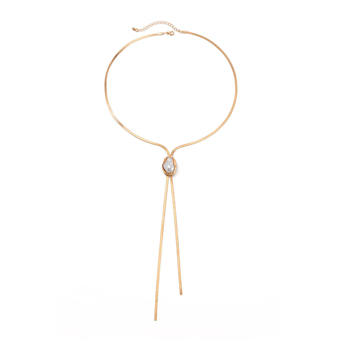 Baroque Pearl-Style Pendant & Snake Chain Necklace