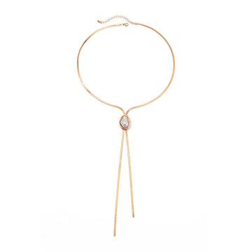 Baroque Pearl-Style Pendant & Snake Chain Necklace