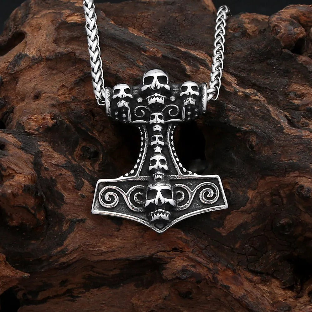 Punk Skull Stainless Steel Men's Pendant Necklace