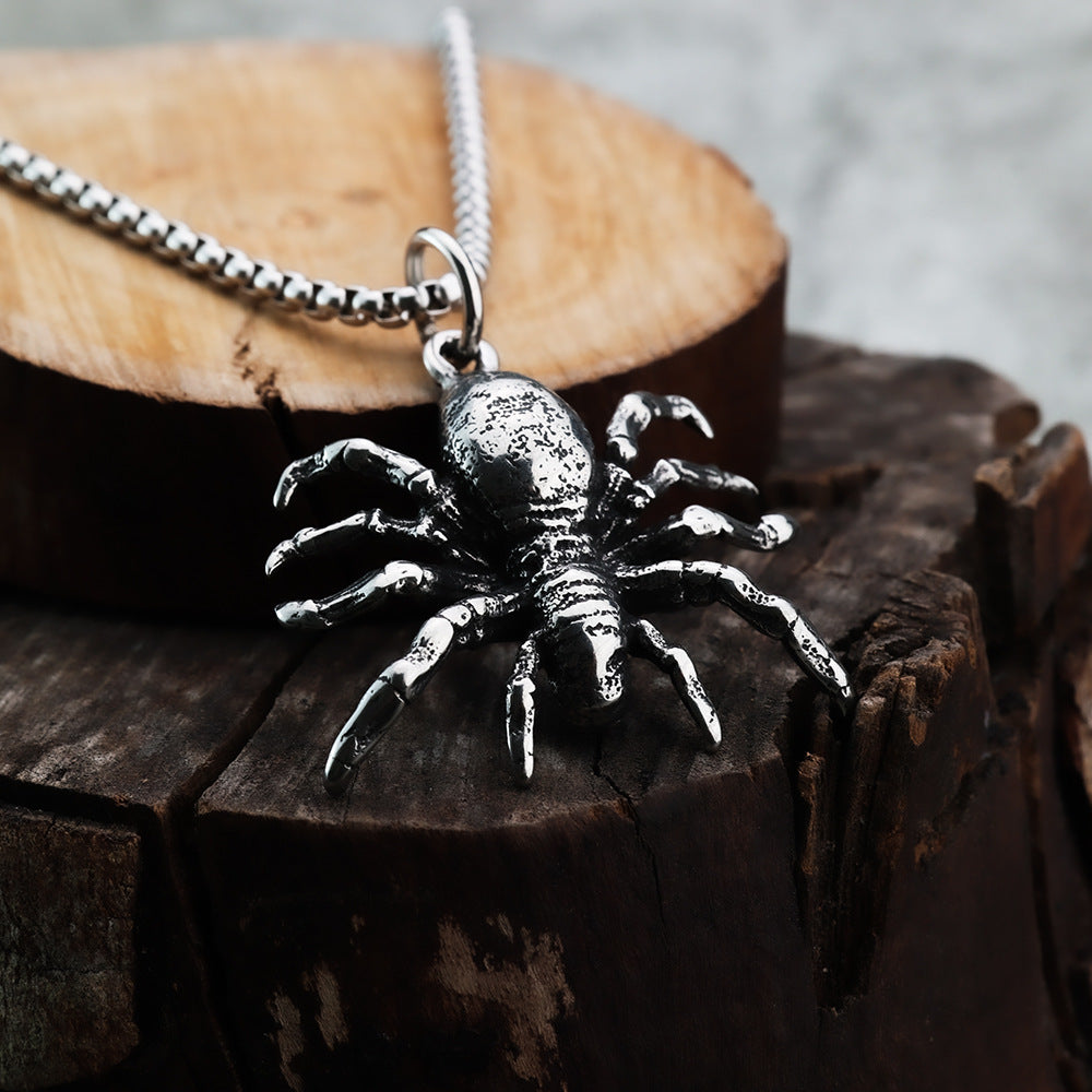 Punk Spider Pendant Necklace