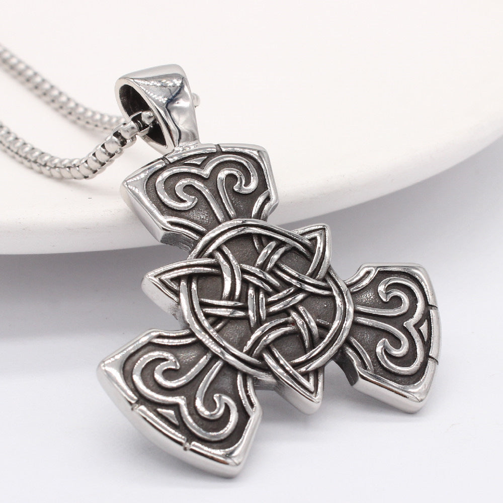 Planderful Viking Celtic Pendant Necklace Titanium Steel Unisex Protection Statement for Men and Women