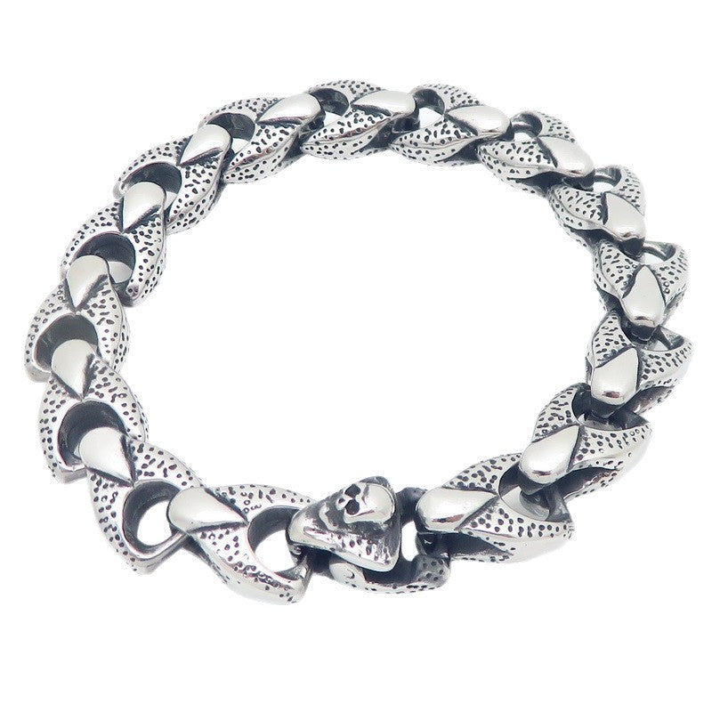Heavy Industry Skull Buckle Bracelet – Punk Style Smear Keel Chain Stainless Steel