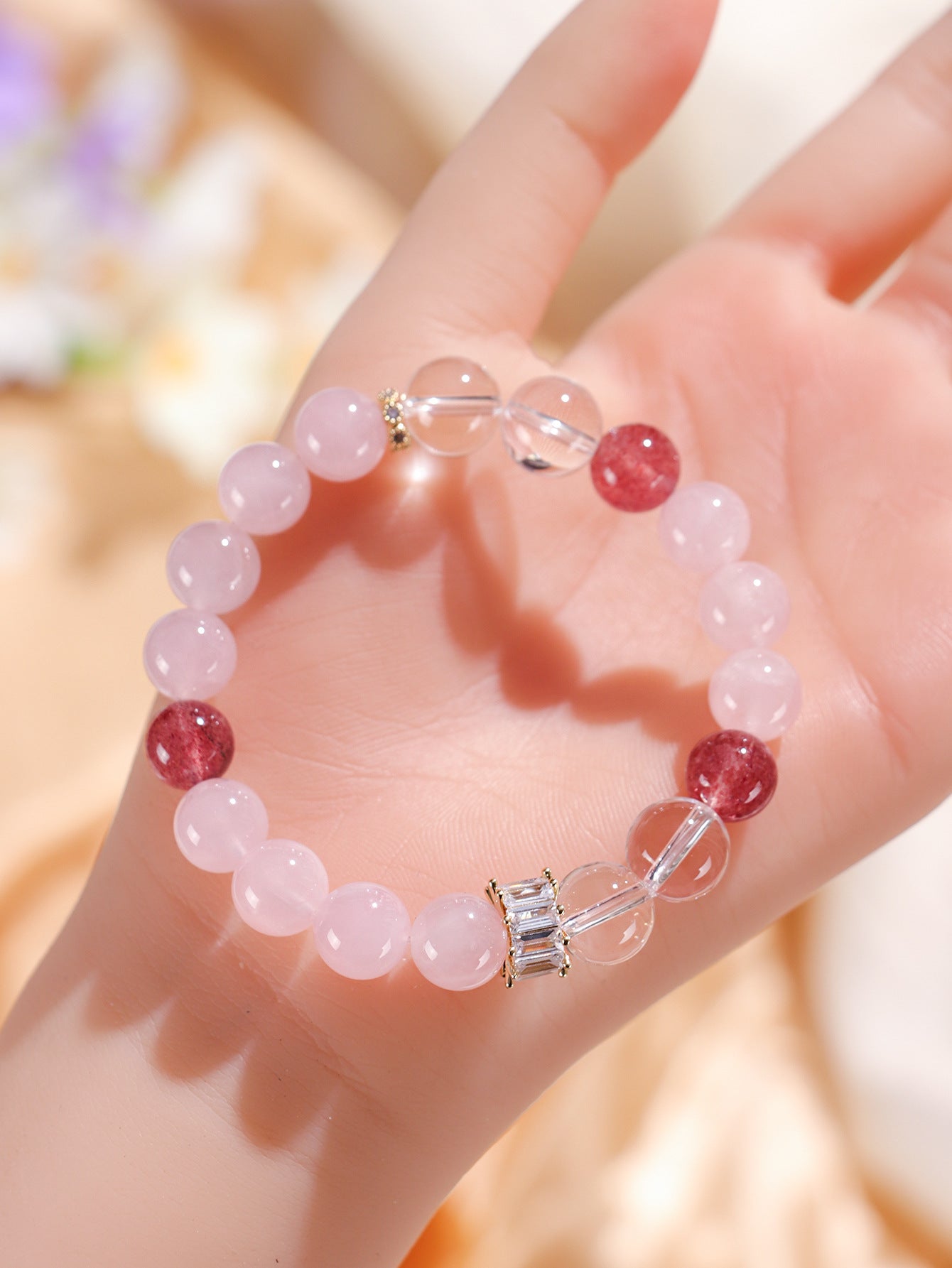 Planderful Fortune's Favor Bracelet – Sweet and Cute Amethyst Strawberry Crystal Design