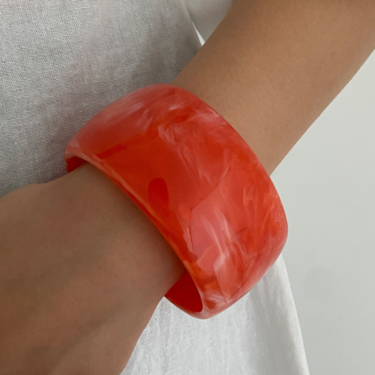 Planderful Vienna Verve Metal Dopamine Wide C Shaped Bracelet Glossy Finish Statement For Women