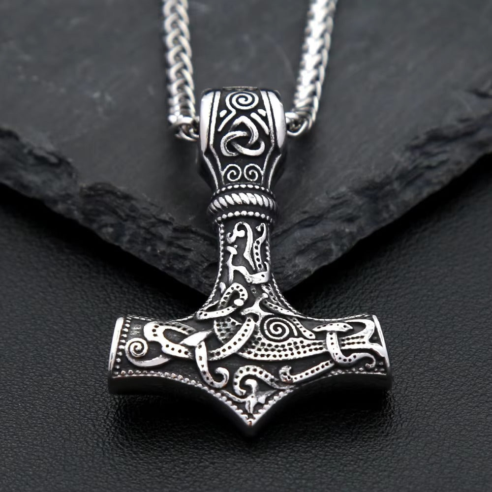 Vintage Viking Stainless Steel Men's Pendant Necklace