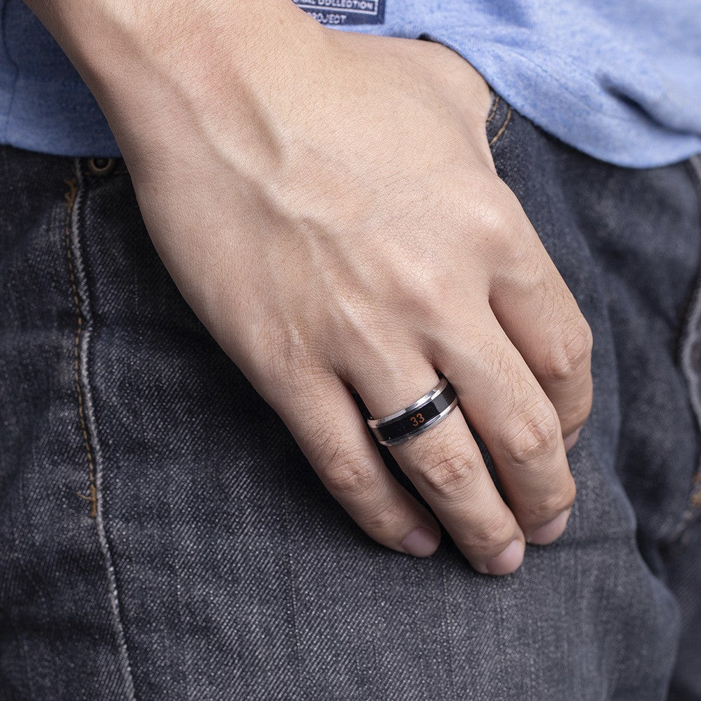 Internet Celebrity Titanium Steel Intelligent Temperature Ring for Men