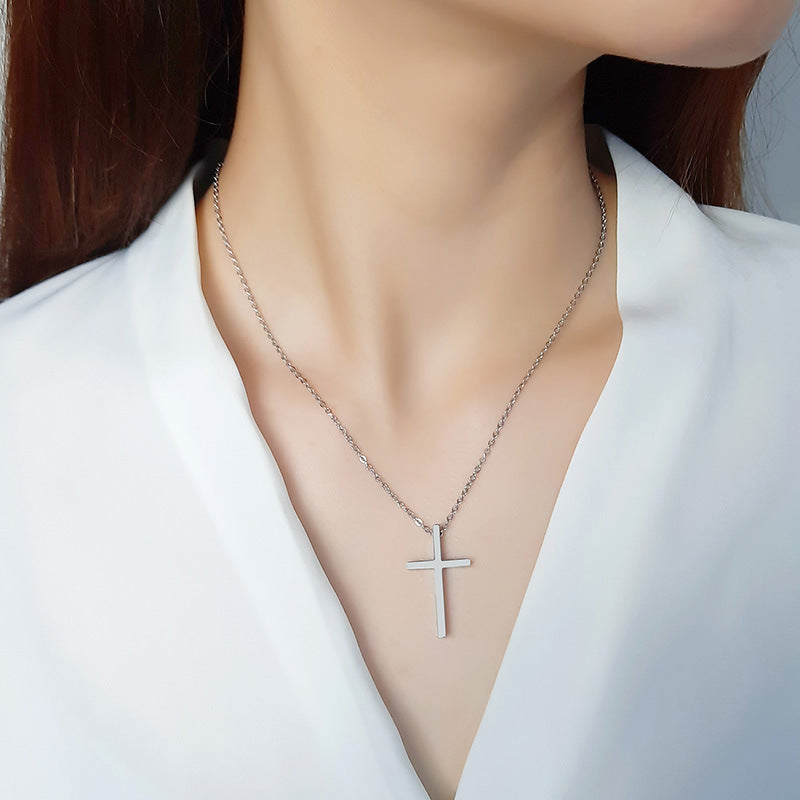 New Product Launch Titanium Steel Cross Couple Pendant