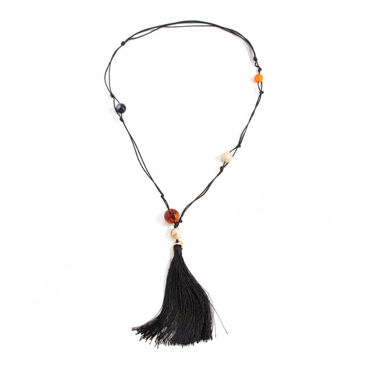 Hand-Knotted Adjustable Fringe Necklace