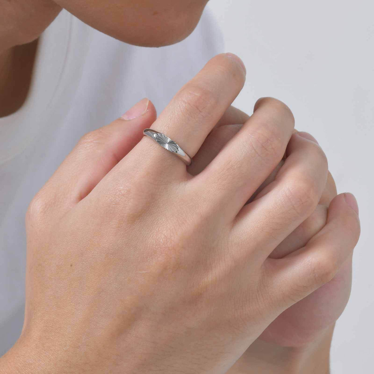 Men's Ring – Hot-Selling – Stainless Steel All-Light Flower Oval