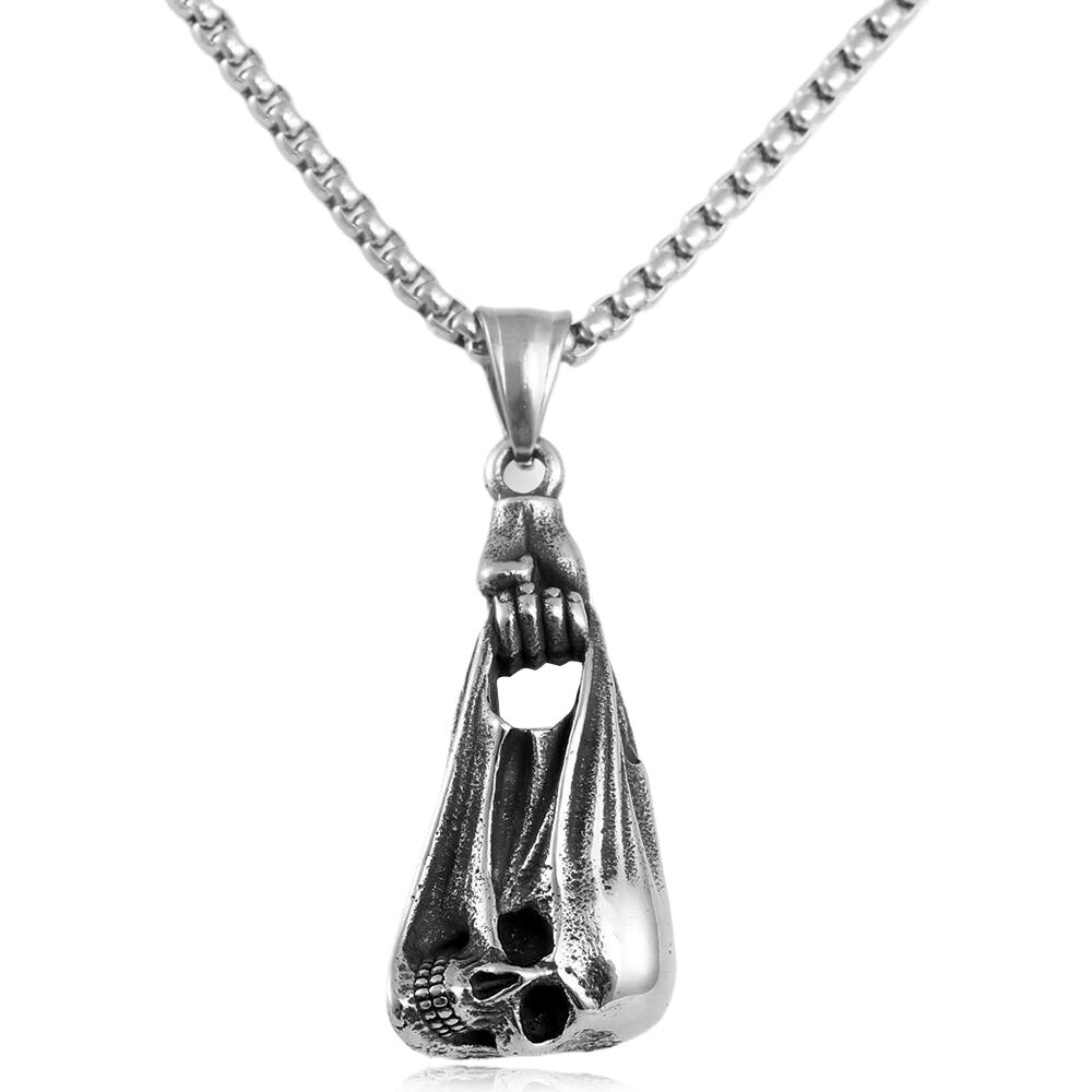 European And American Stainless Steel Skull Pendant Necklace