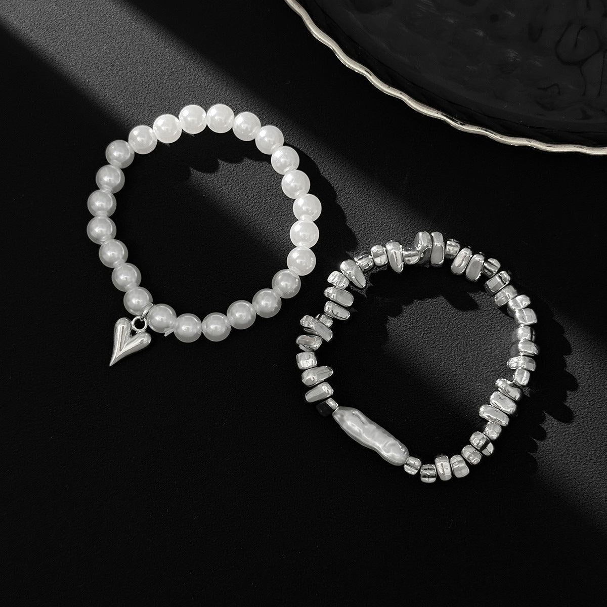 Love Pendant Bracelet Beaded Stackable Imitation Pearl By Planderful Vienna Verve For Fashionable Women