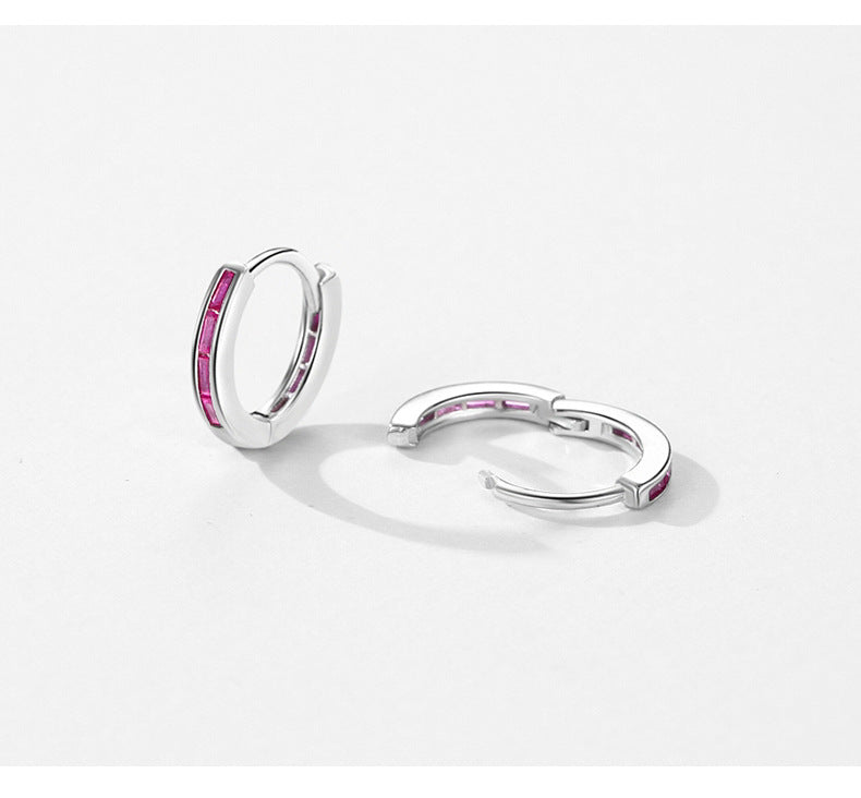 925 Sterling Silver Colored Zircon Earrings