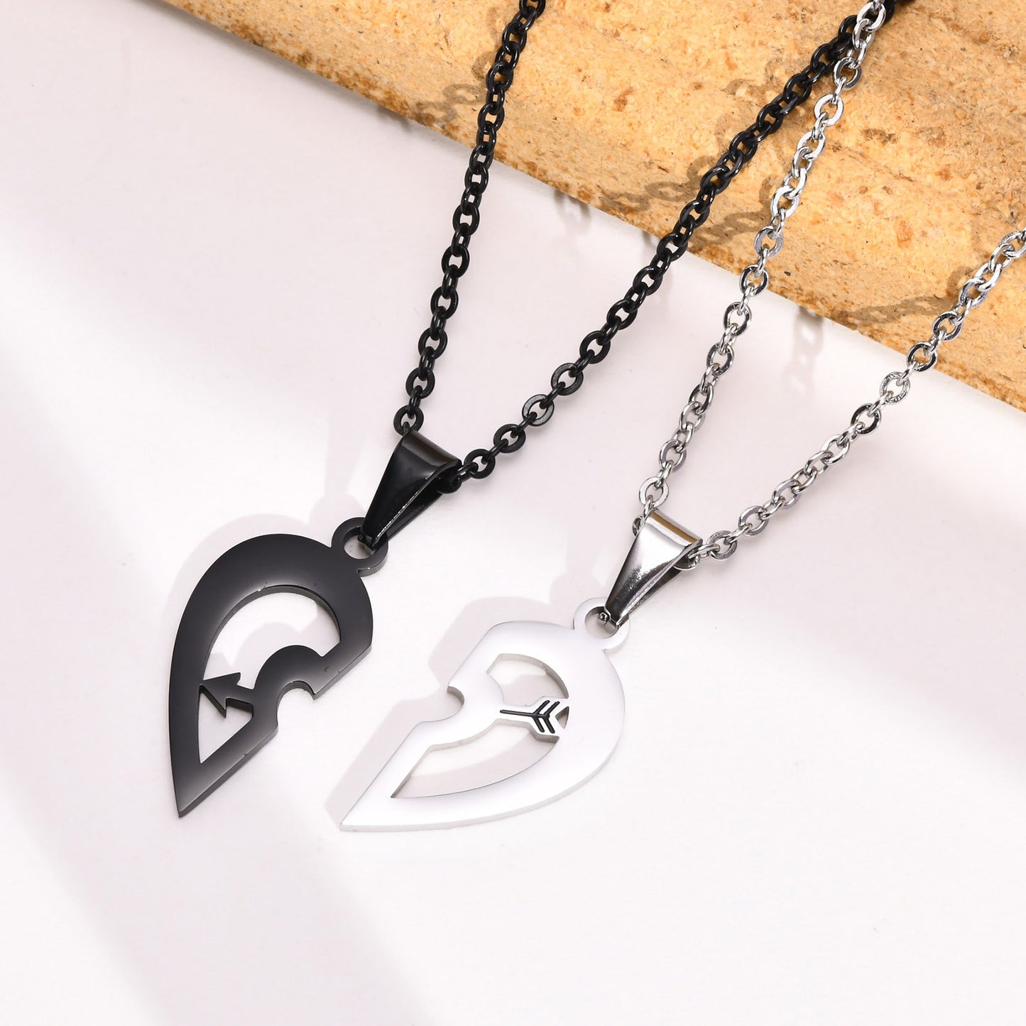 Couple Pendant Stainless Steel Dolphin Puzzle Swan Heart