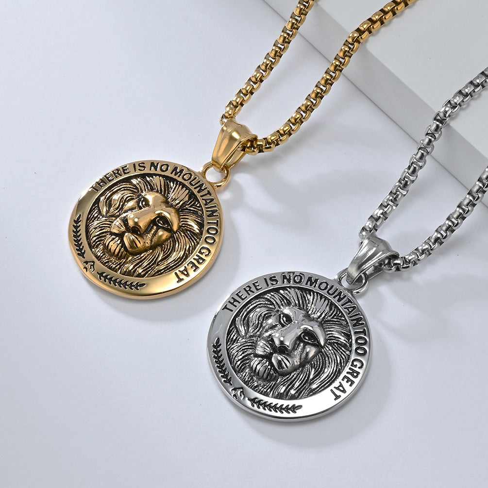 Cross-Border European and American Hip-Hop Lion Head Necklace