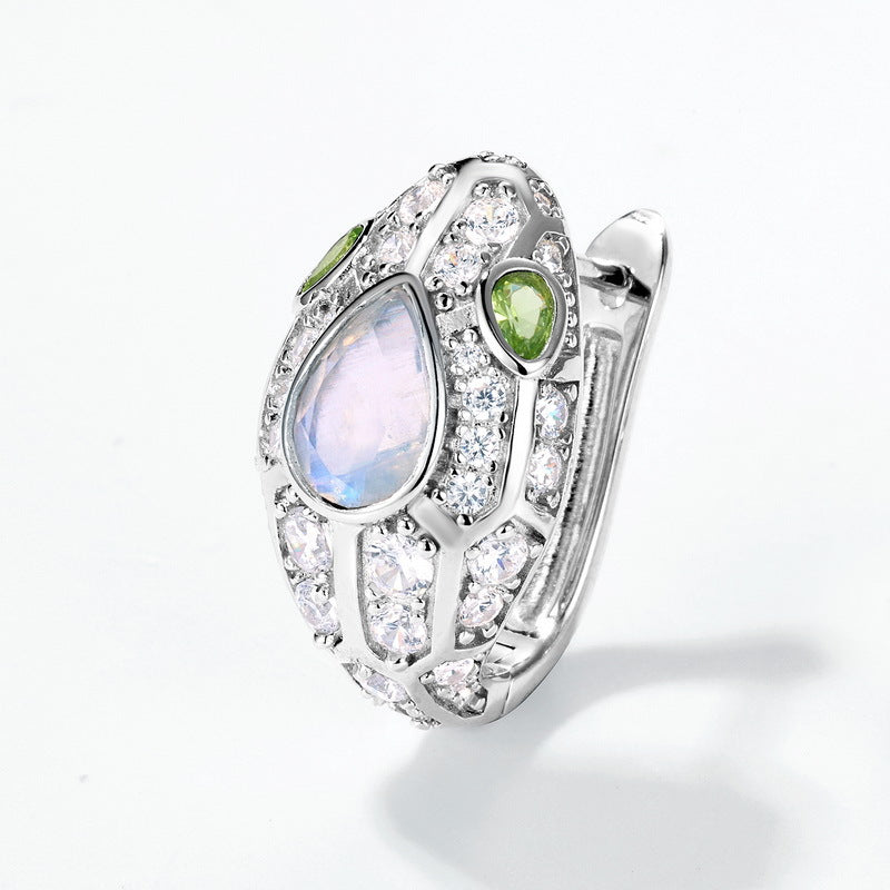 Planderful Everyday Genie Earrings – Colorful Blue Moonlight Inlaid Sterling Silver Design