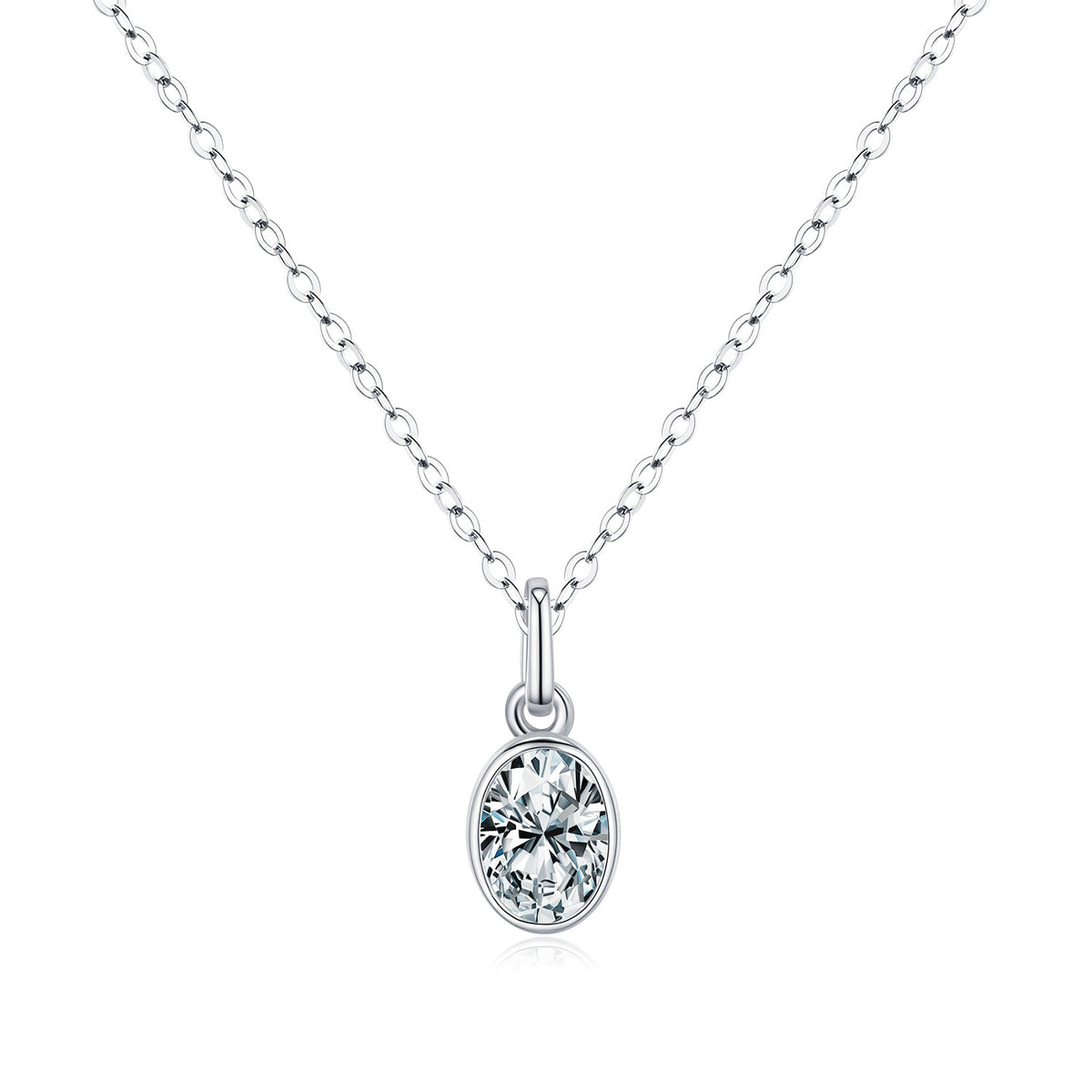 925 Sterling Silver 1 ct Moissanite Pendant Necklace