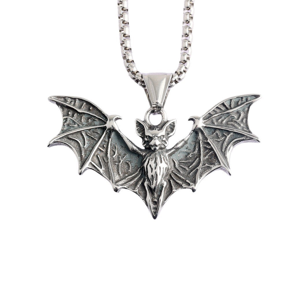 Gothic Bat Stainless Steel Pendant Necklace
