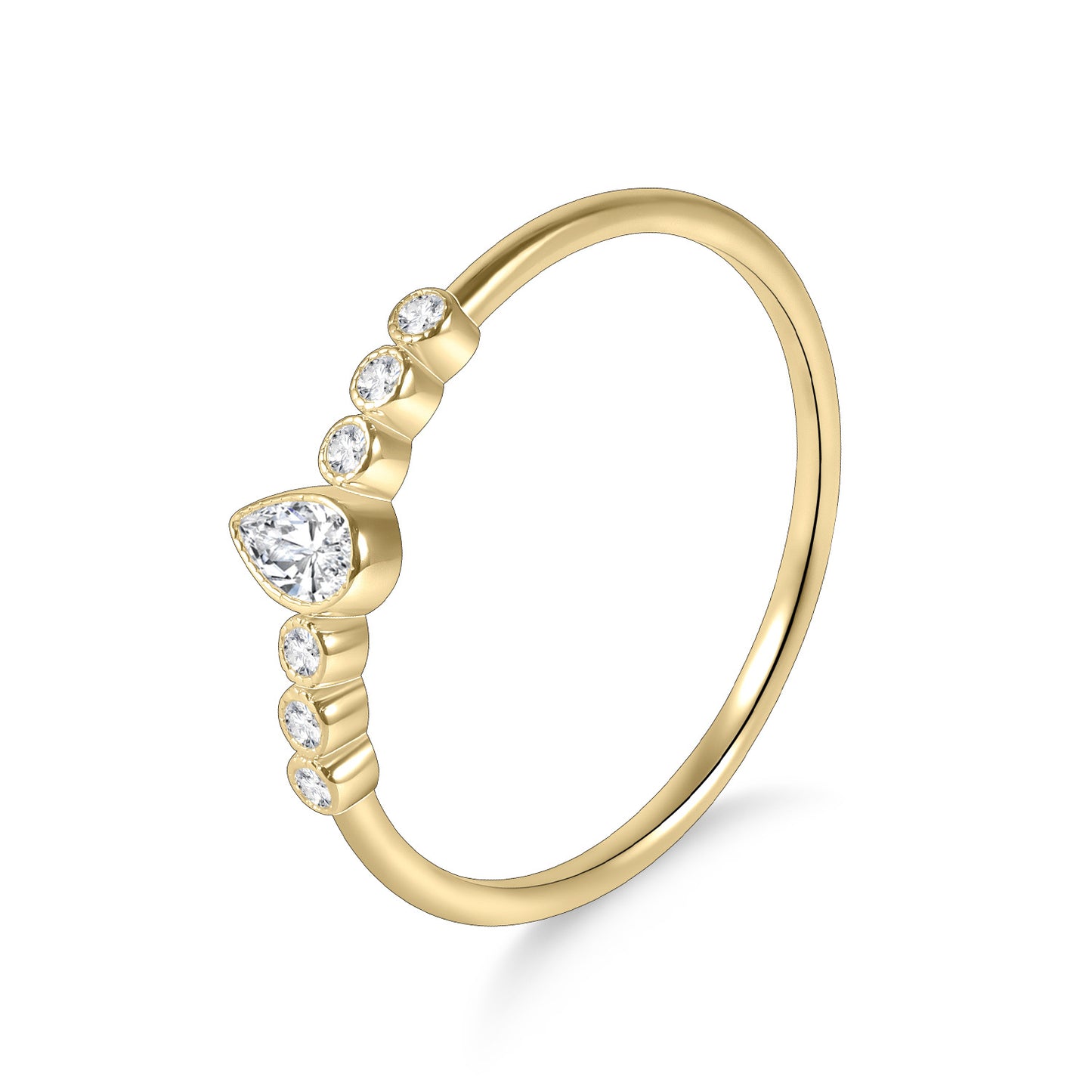 Business Style Commuter Ring Golden Dawn S925 Moissanite