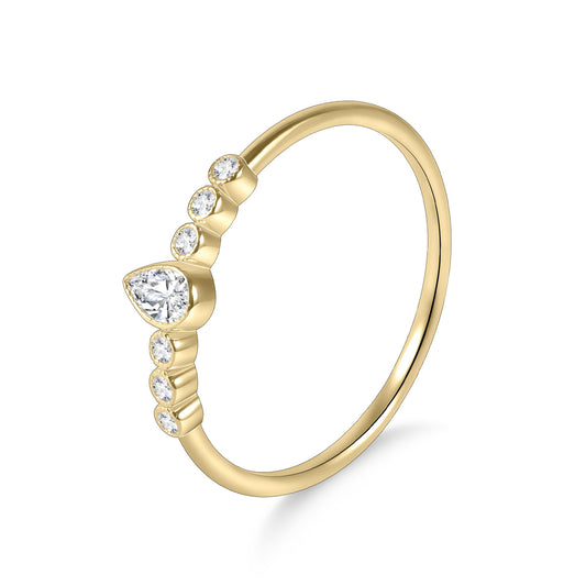 Business Style Commuter Ring Golden Dawn S925 Moissanite