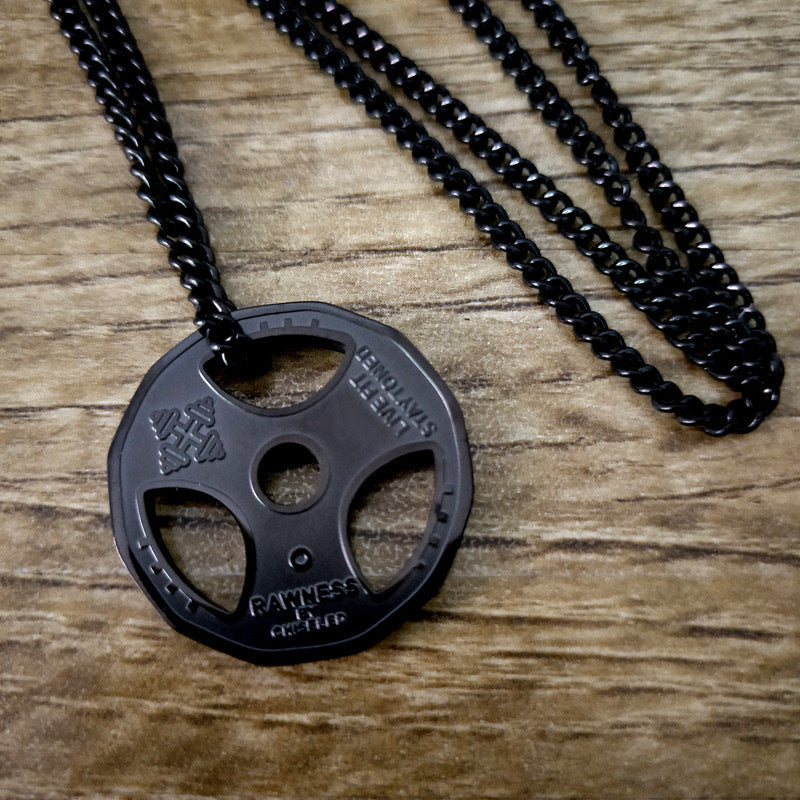 Planderful Barbell Necklace Stainless Steel Pendant For Fitness Enthusiasts Everyday Gym Lovers Durable Jewelry Gift