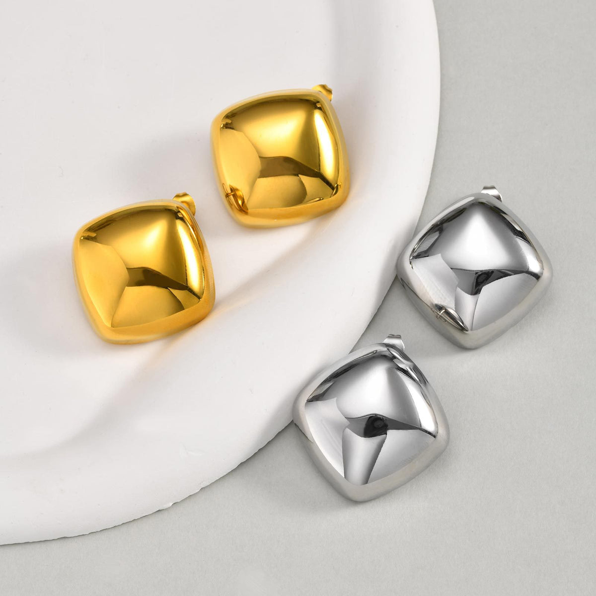 Stainless Steel Geometric Earrings